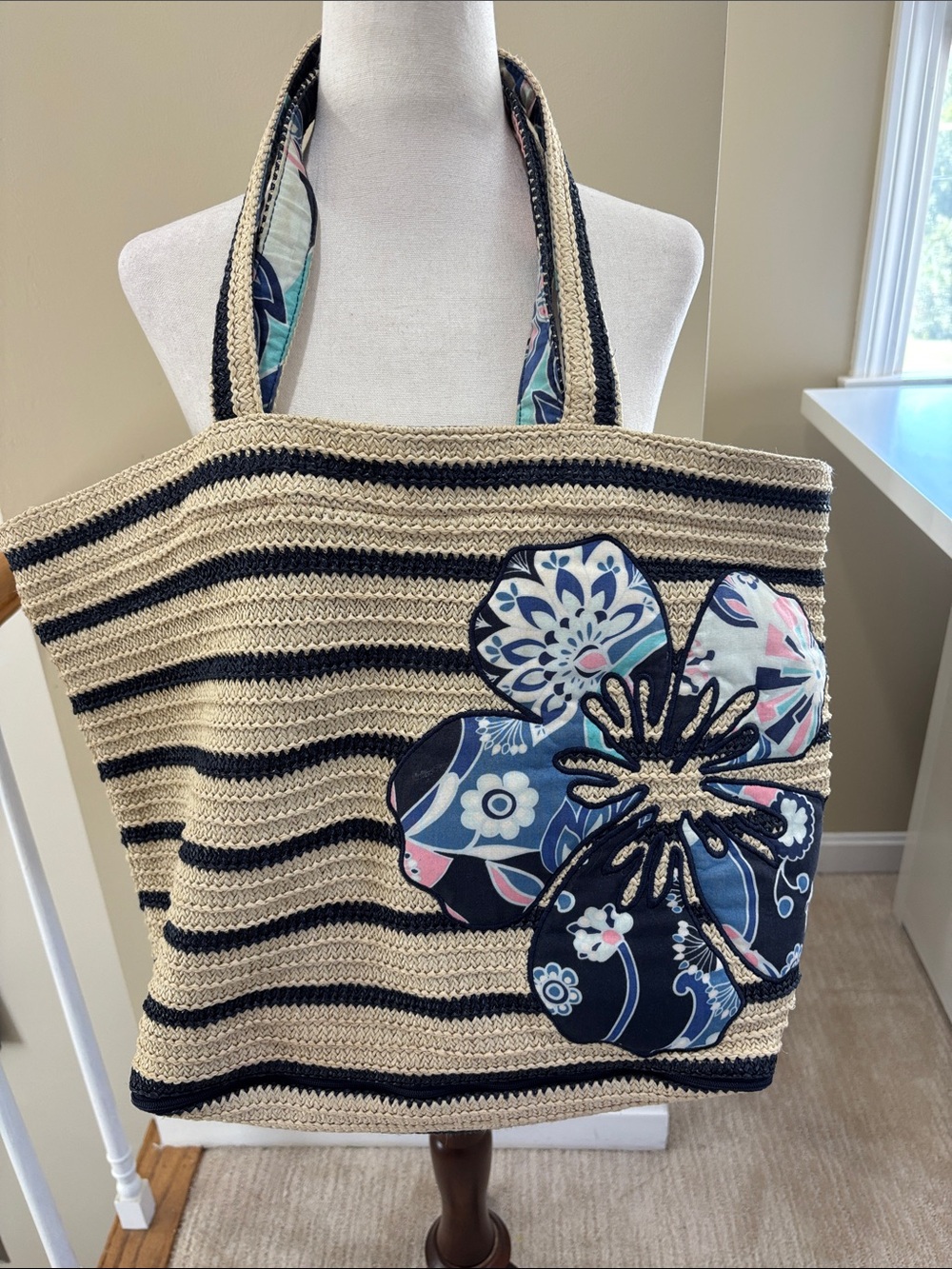 Vera Bradley Lotus Flower Swirl
Seashore Beach Straw Tote Retired